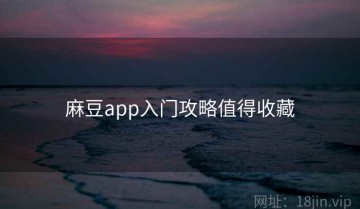 麻豆app入门攻略值得收藏