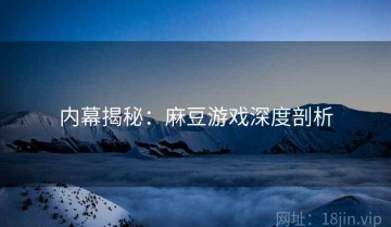 内幕揭秘：麻豆游戏深度剖析