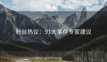 粉丝热议：91大事件专家建议