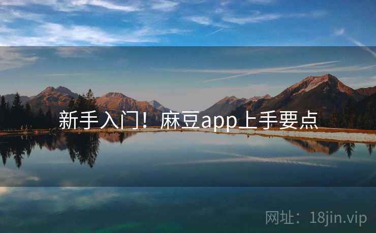 新手入门！麻豆app上手要点